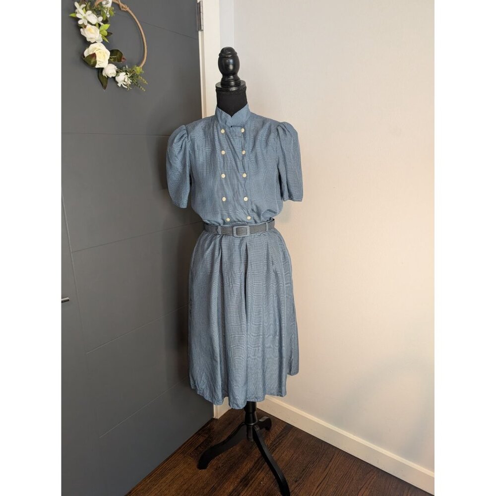 Vintage Richard Warren Neiman Marcus ILGWU Tag Blue Gingham Top and Coulotte Set